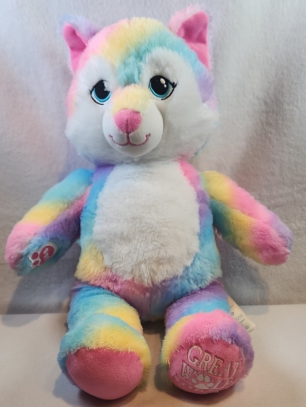 Build A Bear Great Wolf Lodge. Plush Rainbow Wolf Stuffed Animal - Brand